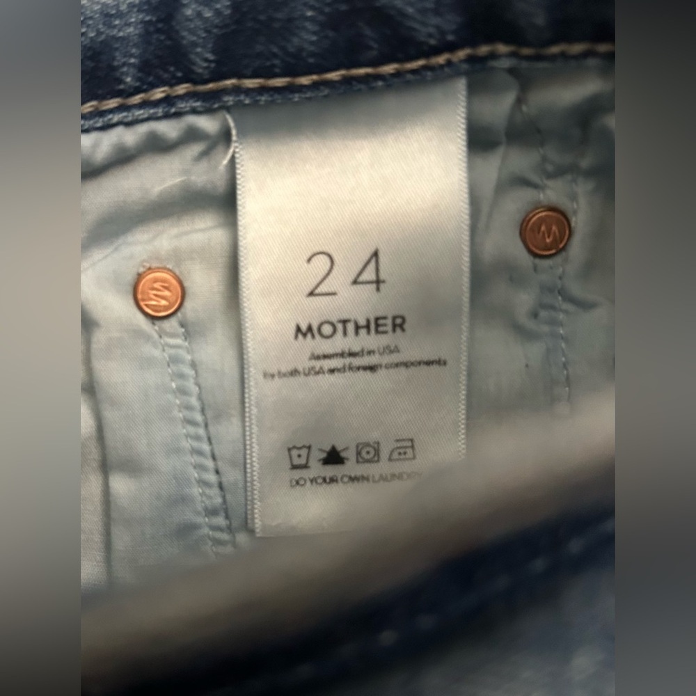 Mother Jeans The Saint‎ Sz 24 Inseam 27 Distressed Jeans  Cotton Blend Made USA - Picture 6 of 9